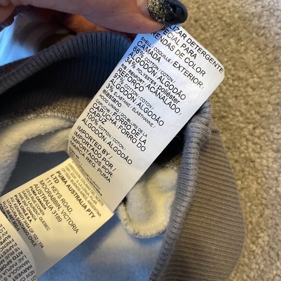 Puma Hoodie Womens XL Gray White Gold Camo Pullover Spellout Sweatshirt Cotton - Picture 13 of 13